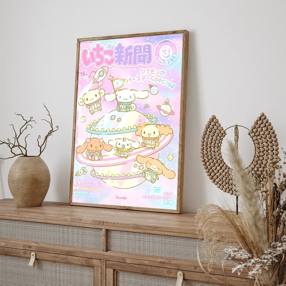 Affiches d'anime mignonnes de dessin animé Kawaii C-Cinnamoroll, affiches murales autocollantes de q