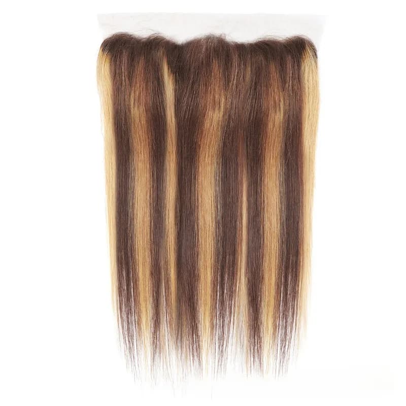 Mettre en évidence P427 vague de corps droite crépus bouclés 13x4 cheveux humains dentelle frontale 