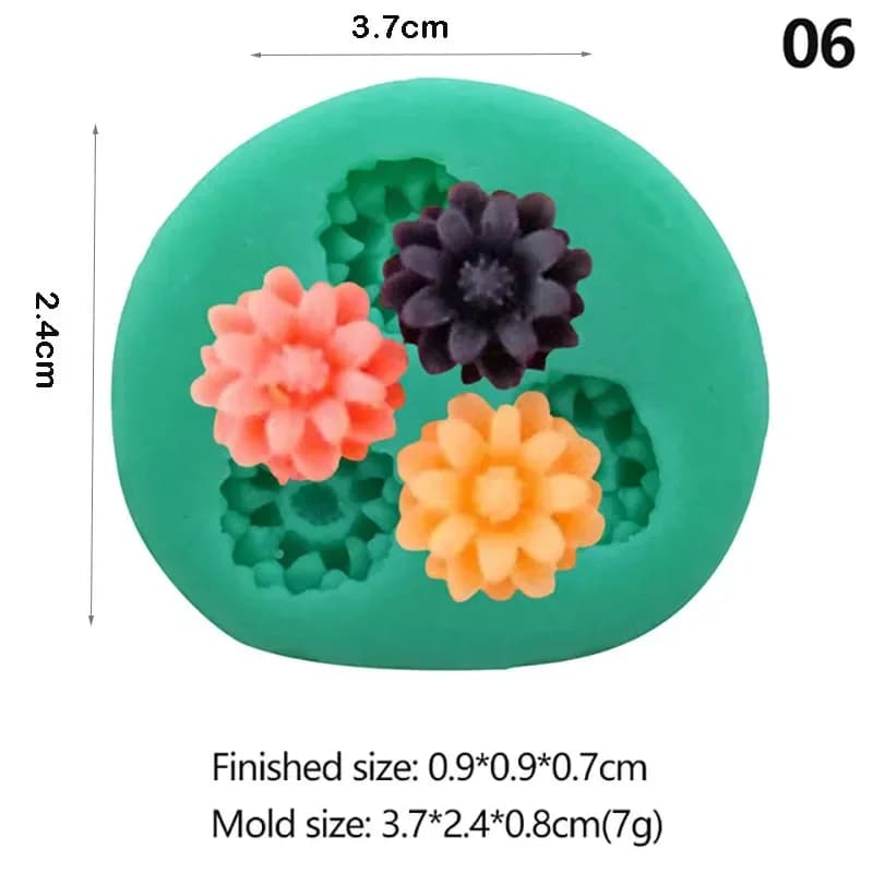 Moule en Silicone série Mini fleurs, bricolage, gâteau Fondant fait à la main, cuisson du chocolat, 