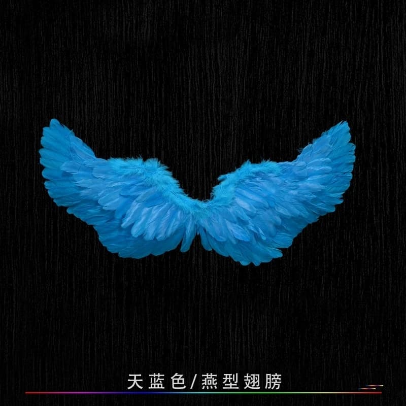 Ailes de plumes d'ange créatives avec sangles élastiques, ailes légères de couleur vive, accessoires