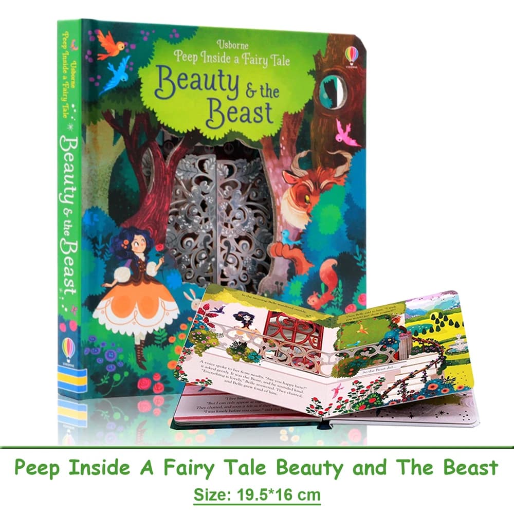 Usborne Peep Inside A Fairy Tale La Belle et la Bête 3D Flap livres d'images anglais pour enfants en