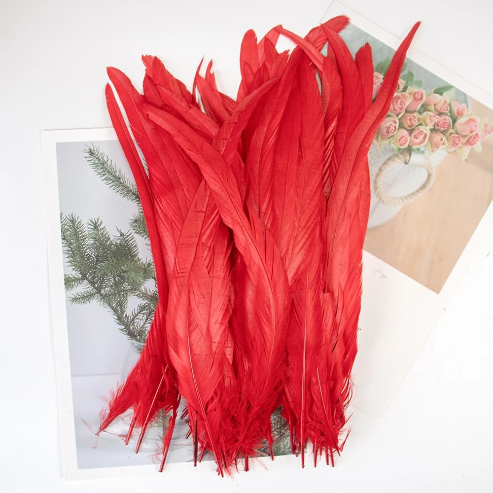 100 Plumes de queue de coq de 25-30CM, 30-35CM, 35-40CM pour artisanat DIY, coiffes, costumes et acc