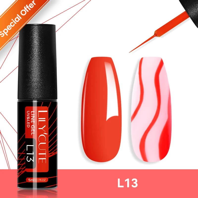 LILYCUTE 5ml Super lumineux peinture métallique Liner Gel vernis à ongles UV LED peinture Gel Nail A