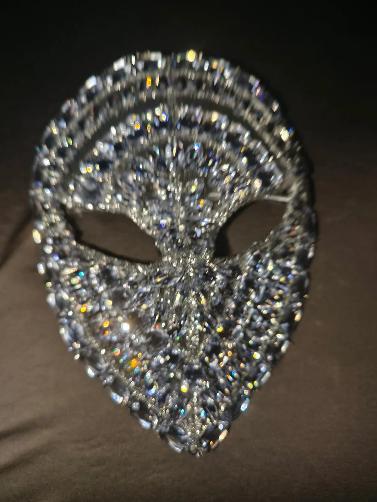 Masque de mascarade en cristal, décor complet en strass, masque facial brillant de luxe, bal de prom
