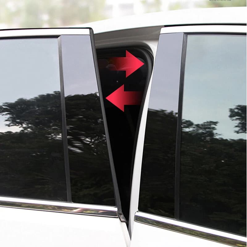 Garnitures de panneau de porte et fenêtre de voiture, 6 pièces, autocollants de pilier, style automo