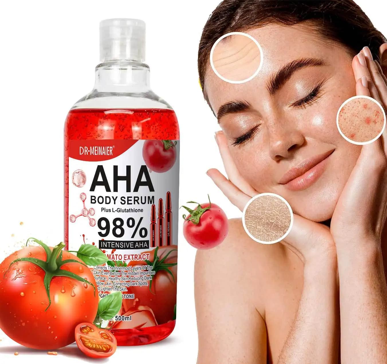 Lotion pour le corps à l'essence blanchissante pour le visage, tomate, peau douce et ferme, hydrate,