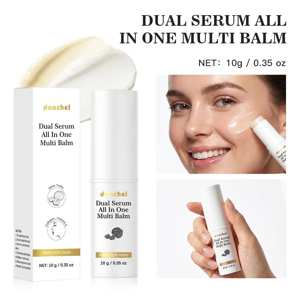 Stick multi-baume à la vitamine C et au collagène, double sérum, soin vegan pour la peau, traitement