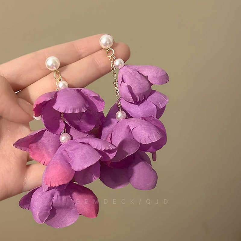 Boucles d'oreilles pendantes romantiques rétro en forme de rose rouge exagérée pour femme, fleur art