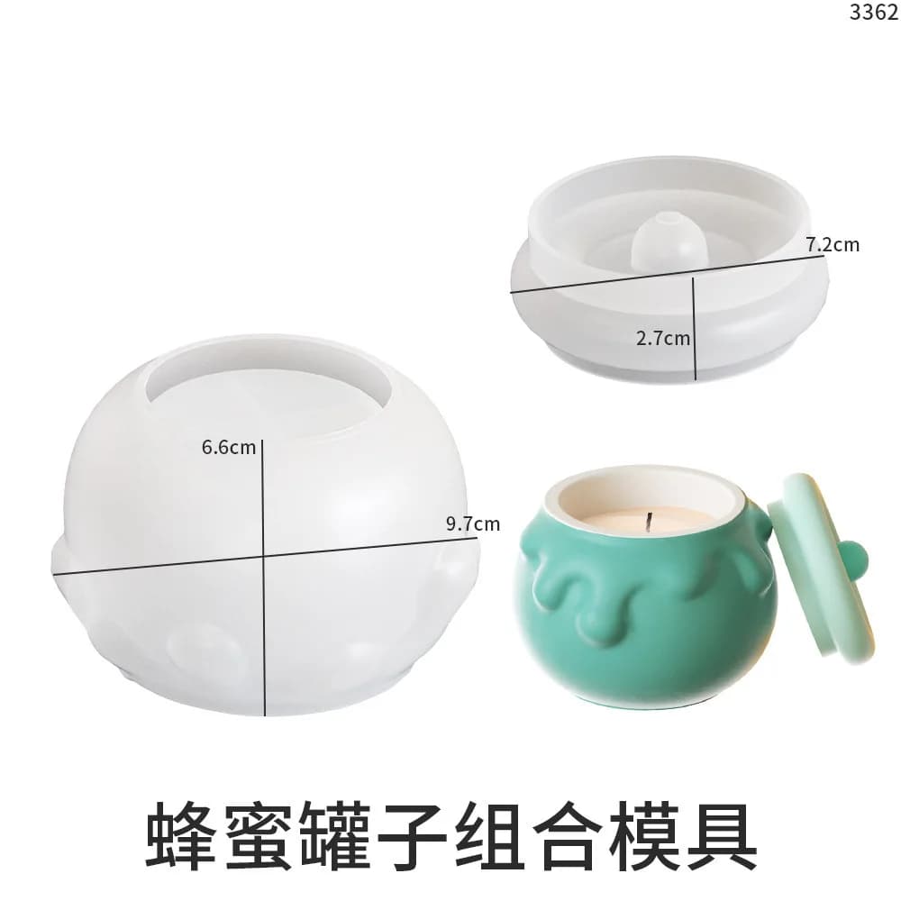 Nouveau moule chaud bricolage résine moulage moule pour crème miel pots boîtes de rangement bougeoir