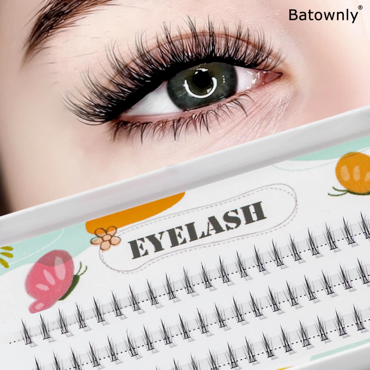 3 rangées de 60 bouquets de cils inférieurs naturels, tige transparente, faux cils féeriques en bouq