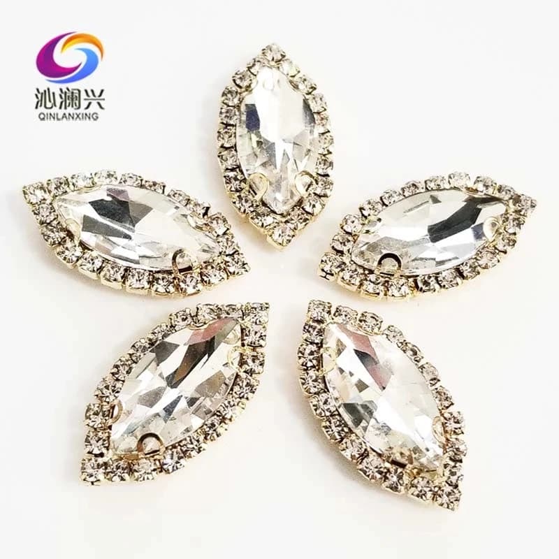 Strass Astronomiques en Clip de Verre localité, Accessoires de Couture de Vêtements, en Forme d'Œil,