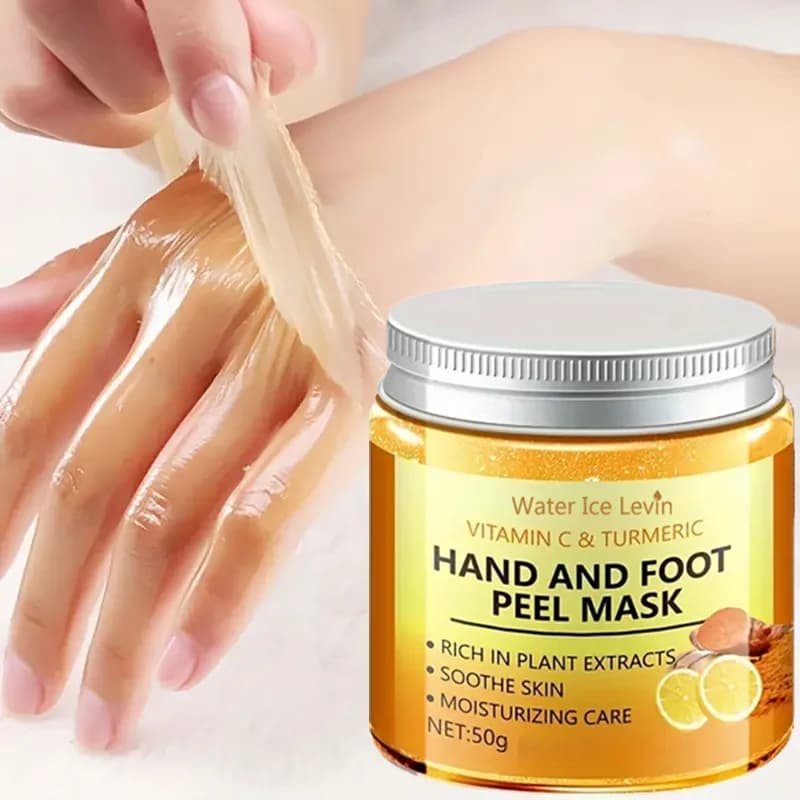Masque à la cire pour les mains à la vitamine c et au curcuma pour les mains et les pieds, lissant l