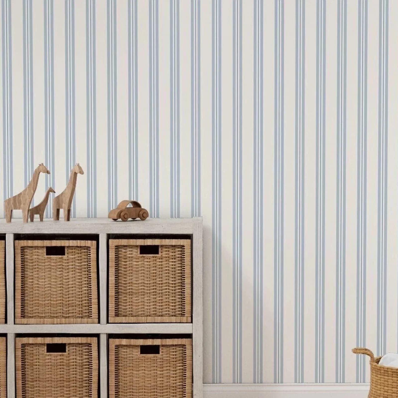 Papier peint mural à rayures bleues, papier peint à rayures bleues pour chambre d'enfant de garçons,