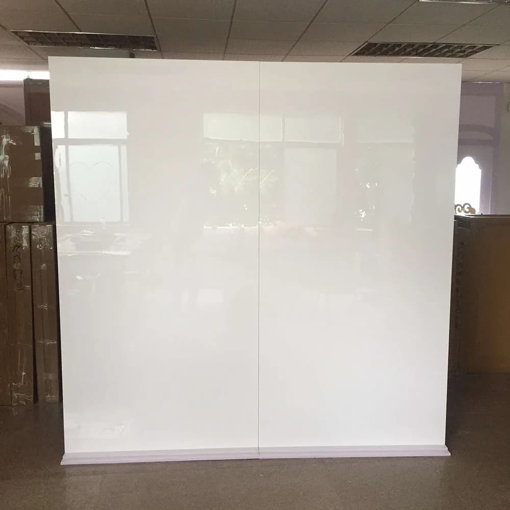 Elegant White PVC Panel Luxury Customized LOGO Wedding Backdrop Stage Decorations