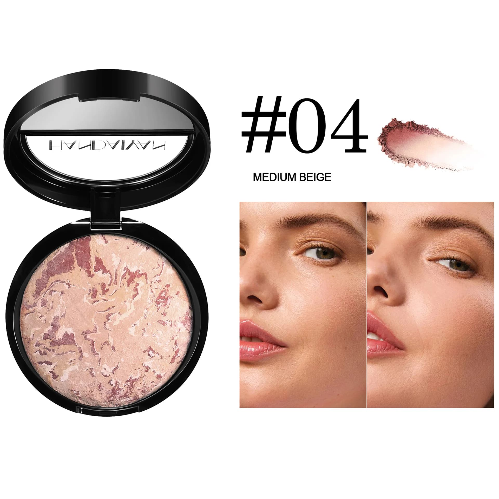 Poudre Duo cuit au four, 7 couleurs, finition mate, fond de teint pour le visage, compacte, imperméa