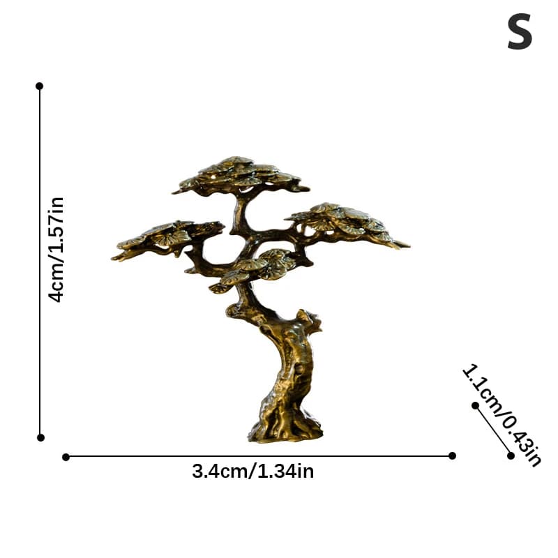 Mini Figurine Miniature de pin de bienvenue, petit décor d'arbre en Faux cuivre pour Statues d'arbre