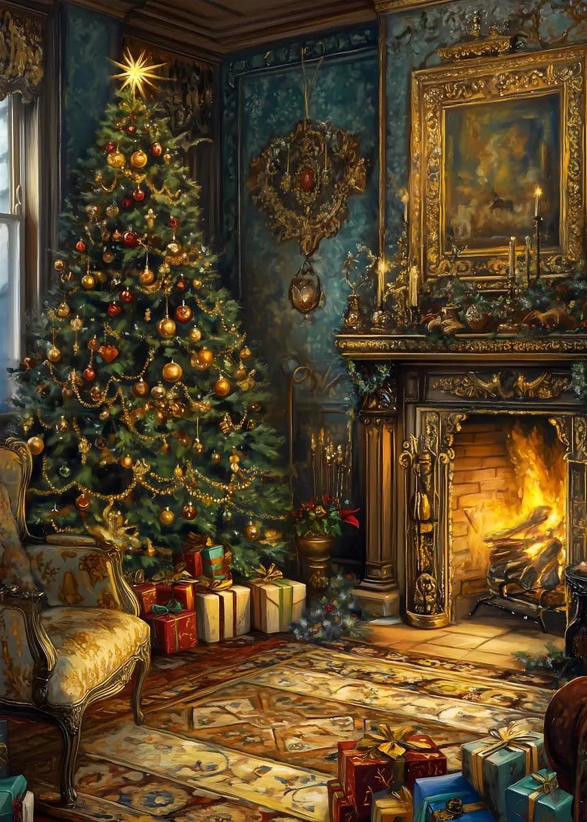 Affiches de scène de noël Vintage, paysage de neige, imprimés de père noël, peinture sur toile, imag