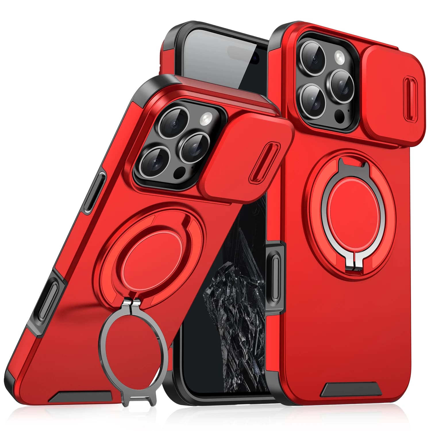 Étui avec support magnétique robuste pour iPhone 17 Air 16 E 15 14 13 12 11 Pro Max Plus, protection