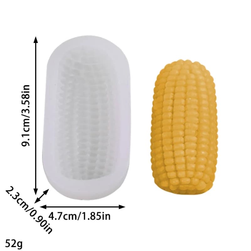 Moule en silicone 3D en forme de maïs pour chocolat, desserts, mousses, gâteaux, glaces, matériaux d