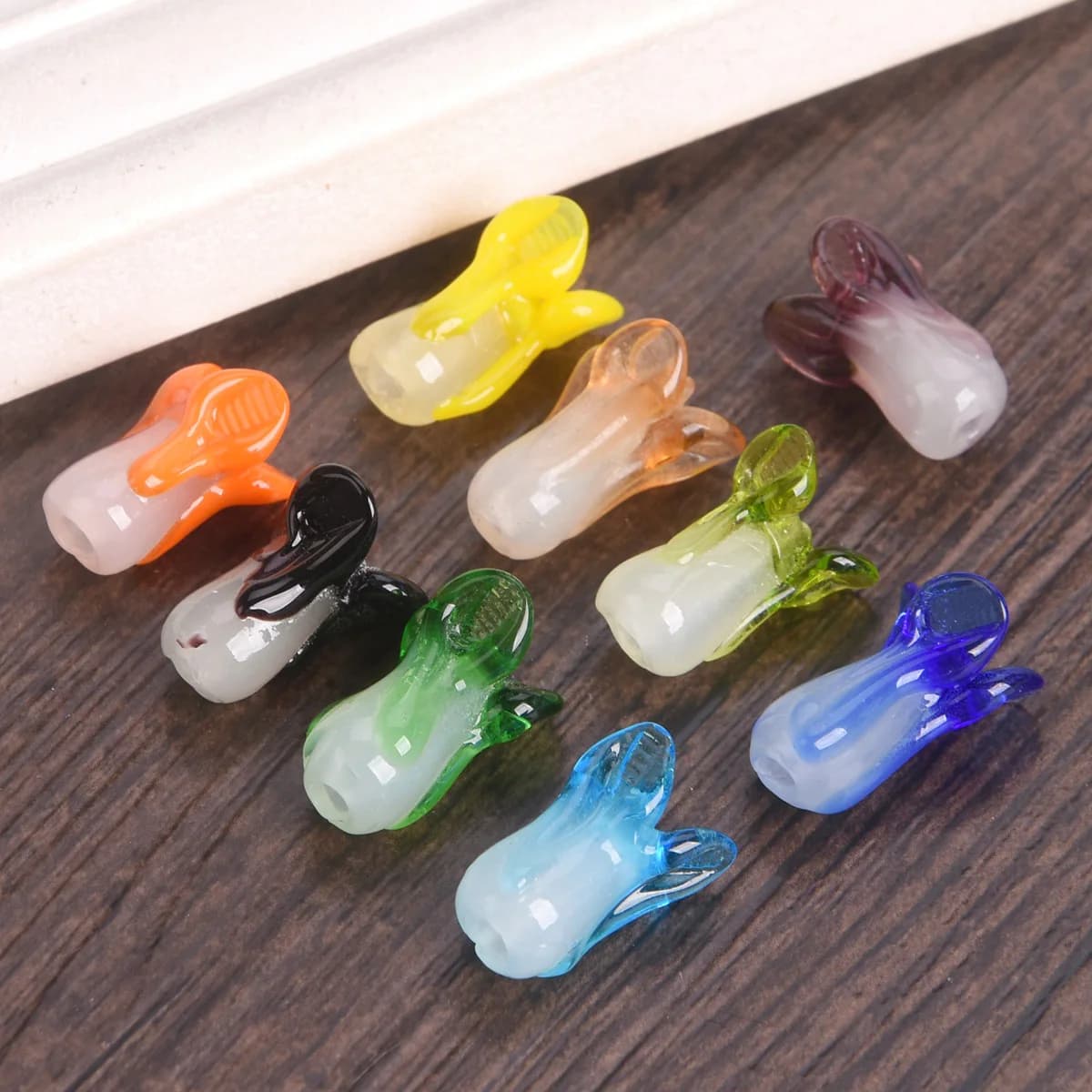 Forme de chou chinois 10 pièces 20x10mm perles en verre au chalumeau faites à la main en vrac pour l