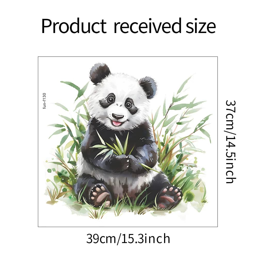 Autocollant mural Panda mange en bambou, mignon, pour chambre d'enfants, décor de fond, papier peint