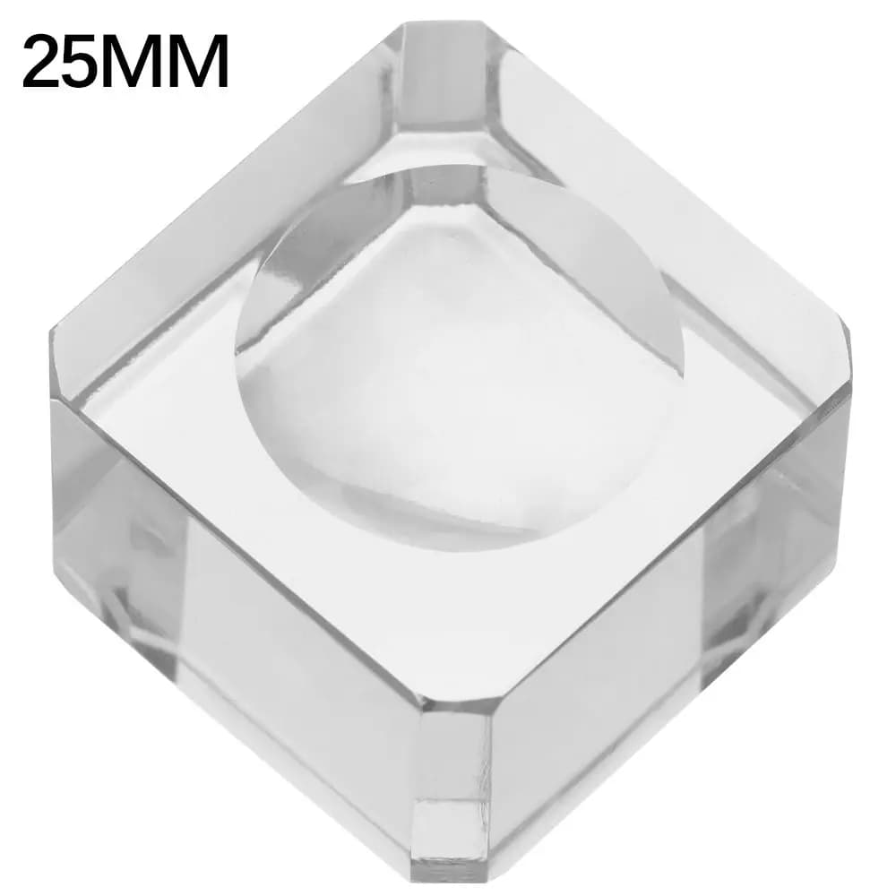 Base de sphère carrée en cristal de verre, 25/30/35/40mm, Support Transparent, Support de socle, pré