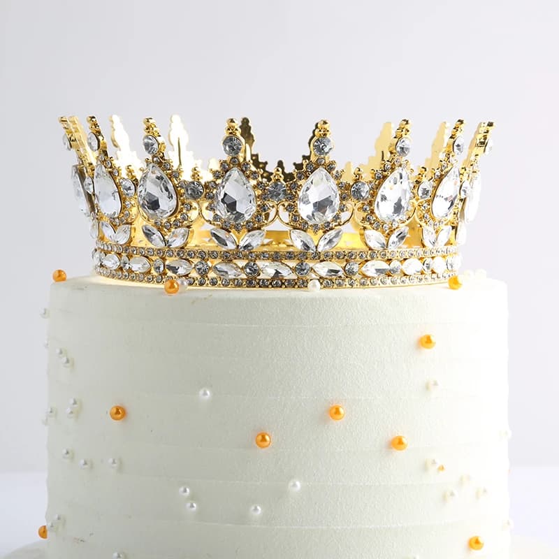 Belle décoration de gâteau en cristal, grande couronne, décoration de gâteau pour filles, décoration