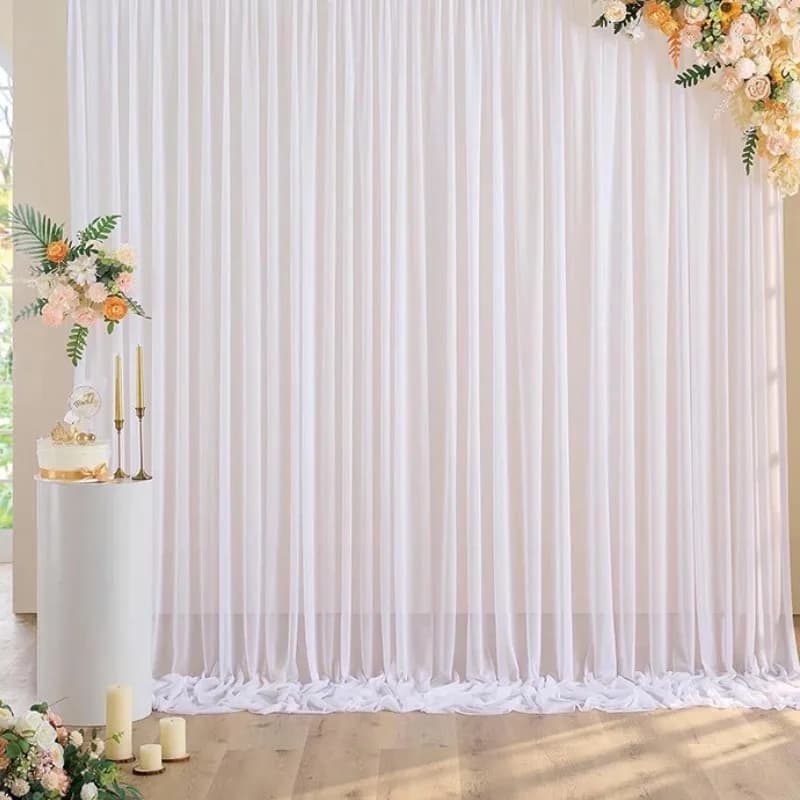 Rideau de fond en mousseline 160x300cm pour décoration de mariage, fête, avec un léger éclat, idéal 