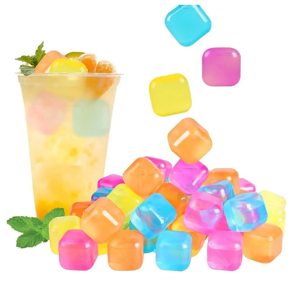 Glaçons en plastique régelables colorés, pour boissons, whisky, certifiée ou café, lavables et non f