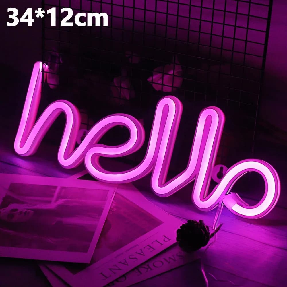 Signe de bienvenue au néon, enseigne d'art mural, lumière lumineuse pour restaurant, bar, entreprise