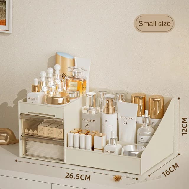 Boîte de rangement transparente pour maquillage, organiseur de cosmétiques et de soins de la peau en