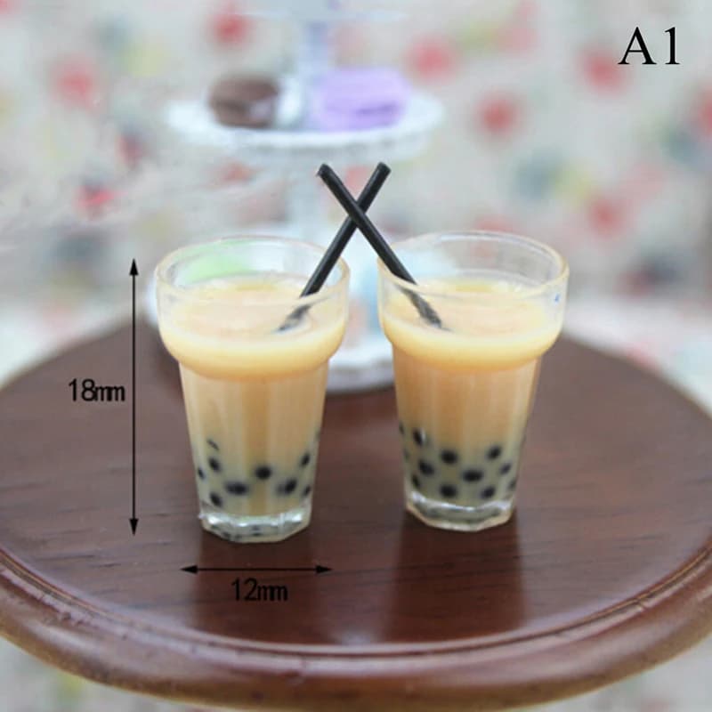 Verre à cocktail en forme de glace, 1/2 pièces, jeu de simulation, mini maison de jeu, accessoires d