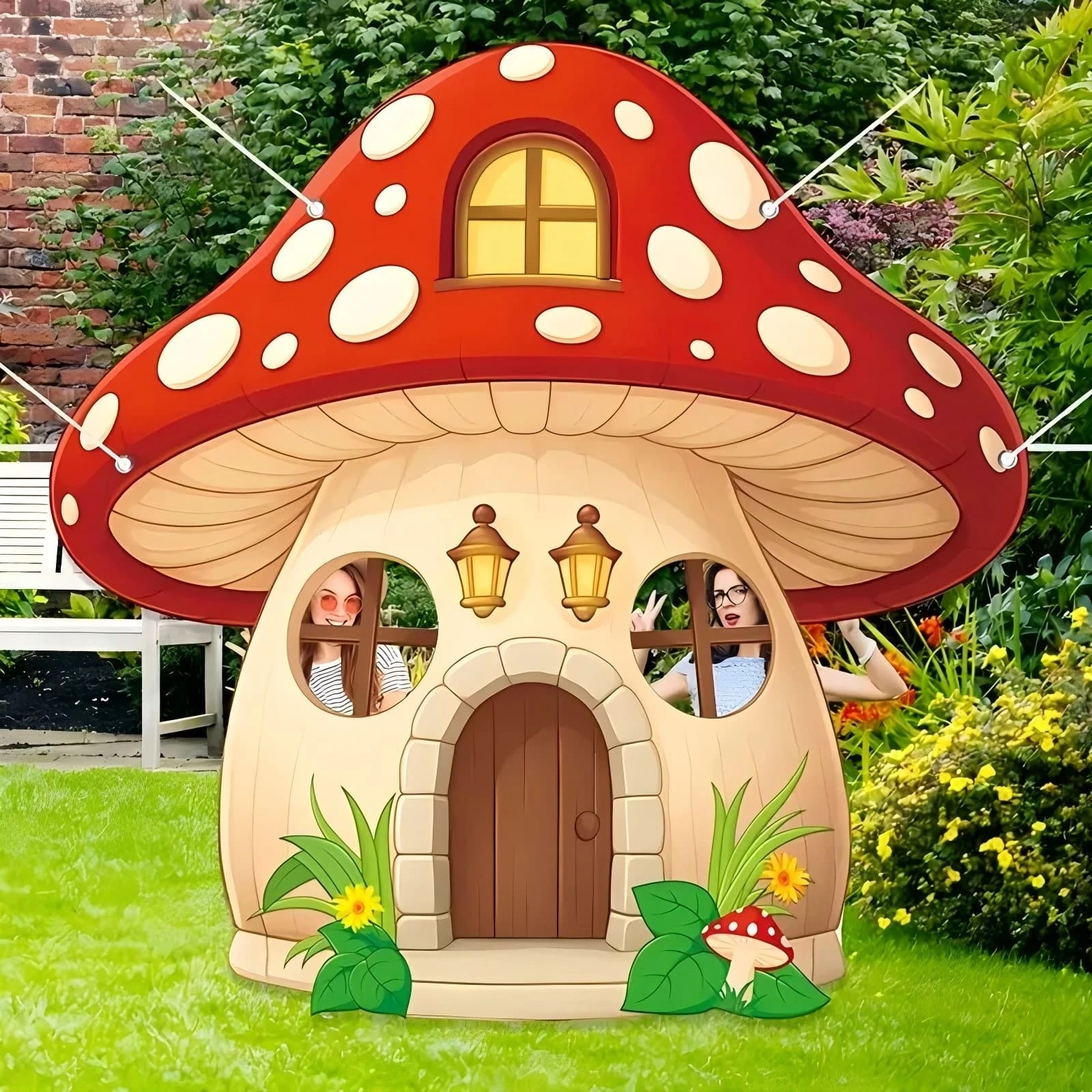 Accessoire Photo en forme de champignon, cadre pour Selfie, décor de fête, grand tissu, accessoires