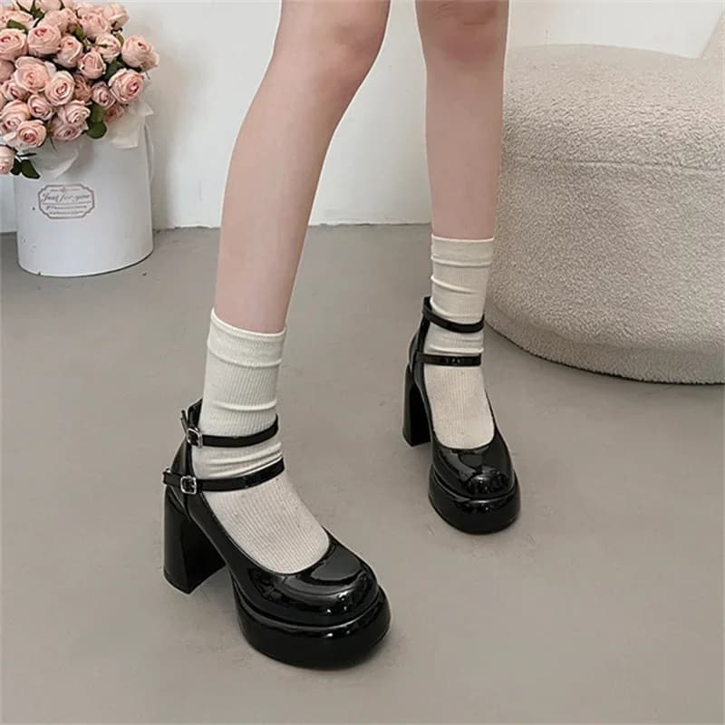 Mary Jane pompes pour femmes filles mode tout nouveau talon épais robe de mariée chaussures printemp