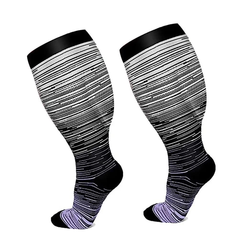 Chaussettes de compression grande taille pour mollets extra larges 2XL-4XL, bas de contention au gen
