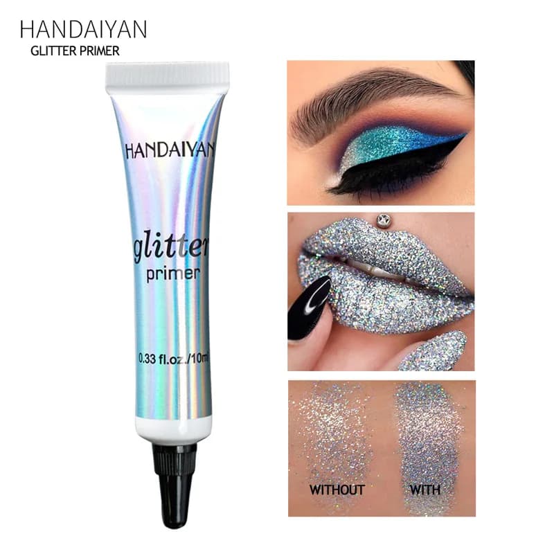 Primer pailleté HANDAIYAN 10 ml, colle de maquillage, gel flash pour les yeux, primer pour le visage
