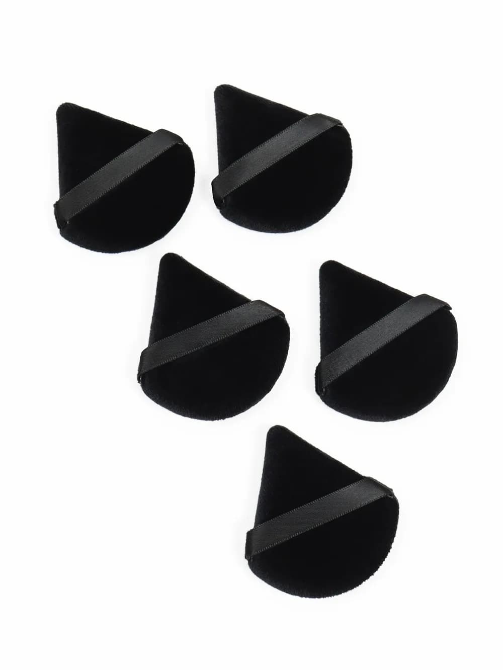 Éponge de maquillage triangulaire noire en velours doux pour le visage, applicateur de fond de teint