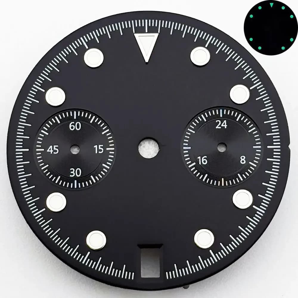 Cadran de montre Daytona 29mm de haute qualité, lumineux C3, adapté à l'assemblage de mouvement à qu