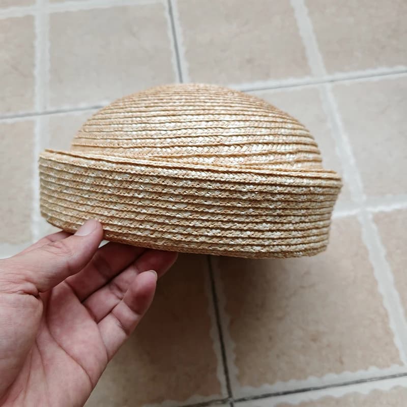 Béret plat d'été en paille pour femmes, chapeau de soleil, cercle Concave, chapeau de plage, fête De