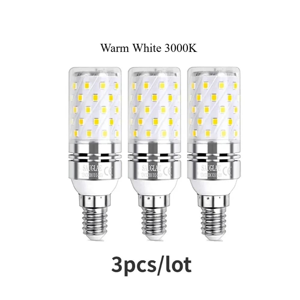 Melery E14 LED ampoules maïs 12W lampe 1200W incandescente équivalente 6000K lumière du jour blanc c