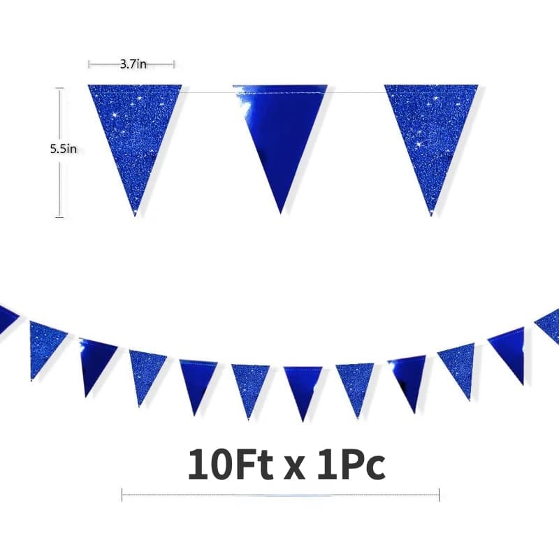 Décorations de bannière de fête d'anniversaire bleu Royal, papier de remise de diplôme bleu marine, 