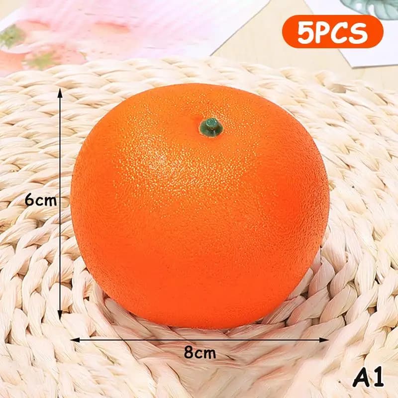 Ensemble de 5 oranges artificielles, fruits de simulation, faux fruits pour la maison, la cuisine, l
