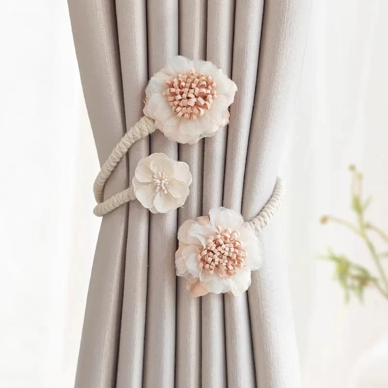 Rideau de fleurs, corde à cravate magnétique, dos de retenue, Clips à boucle, tiges d'accessoires, S