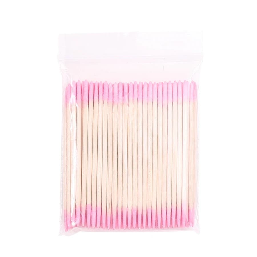 Coton-tige à Double extrémité, 100 pièces, pointes fines pour Nail Art, maquillage, Eyeliner, Correc