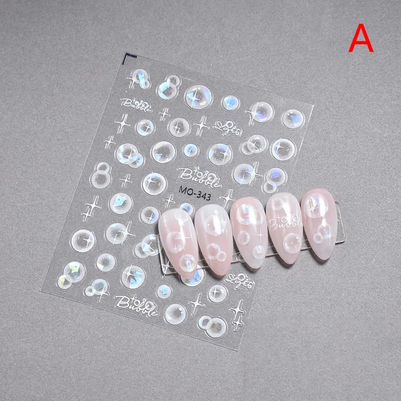 Autocollants 3D à bulles transparentes pour Nail Art, décalcomanies auto-adhésives à bulles d'eau, c