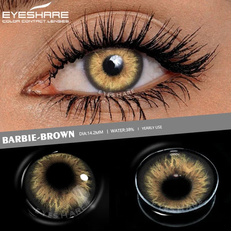 EYESHARE-Lentilles de contact colorées pour les yeux, lentilles de myopie, marron, résistant aux dio