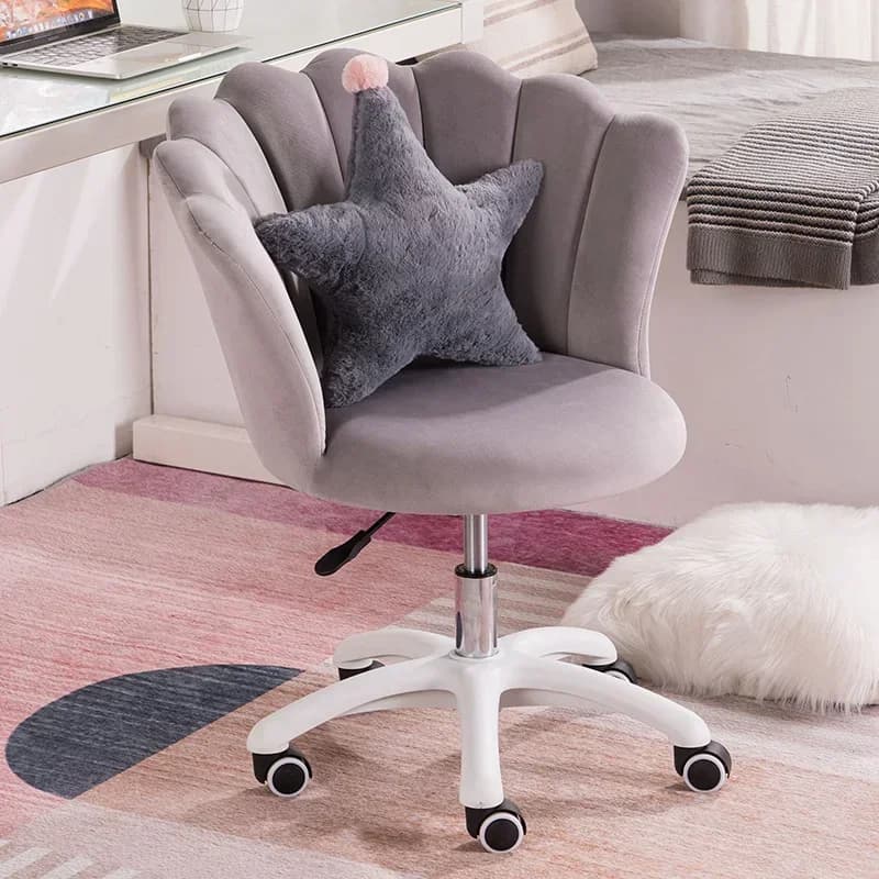 Chaise rose d'ordinateur de style nordique, tabouret en spanstane pour fille, fauteuil à roulettes d