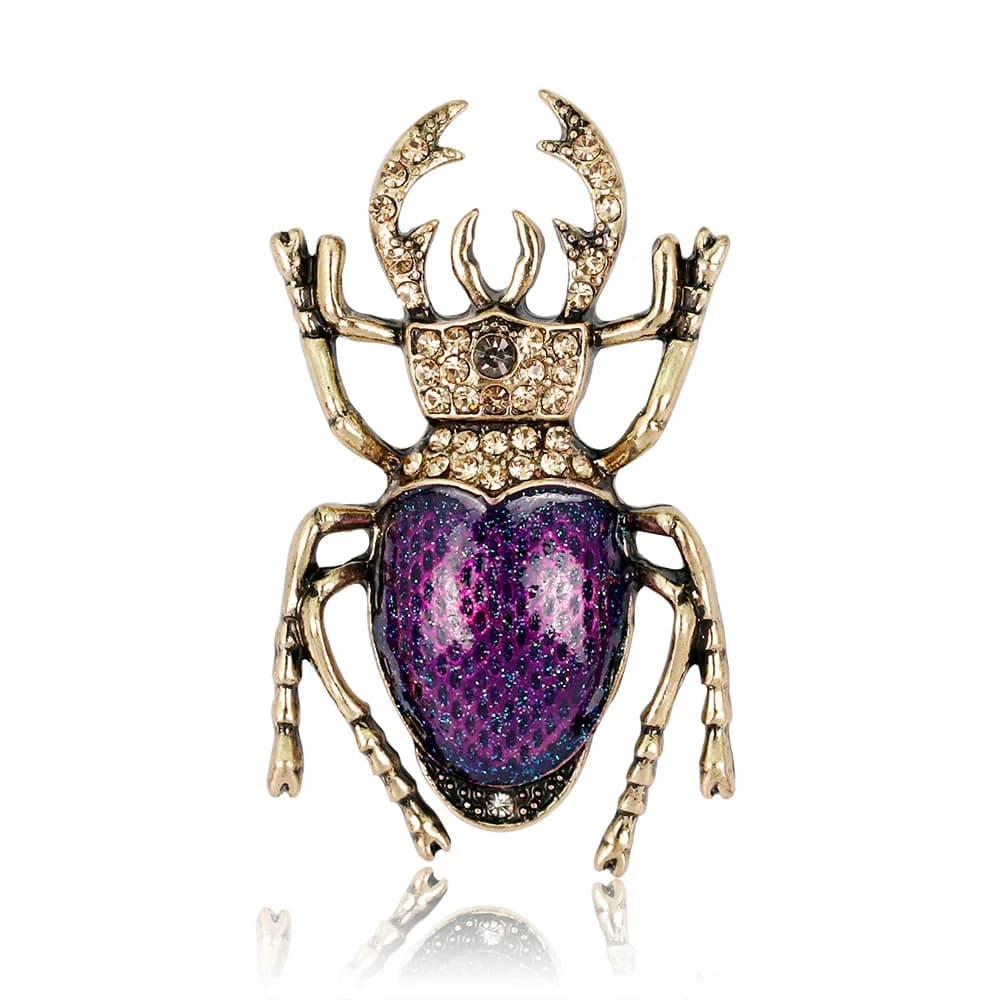 Broche japonaise en strass rhinocéros coccinelle pour femmes et hommes, unisexe, tendance, émail, mé