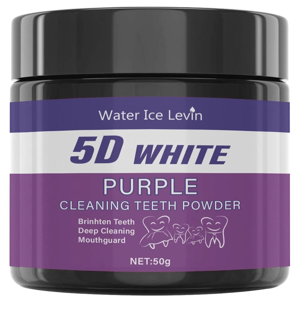 Poudre nettoyante pour les dents violette - Sans sulfate, nettoyage en profondeur et polissage, blan