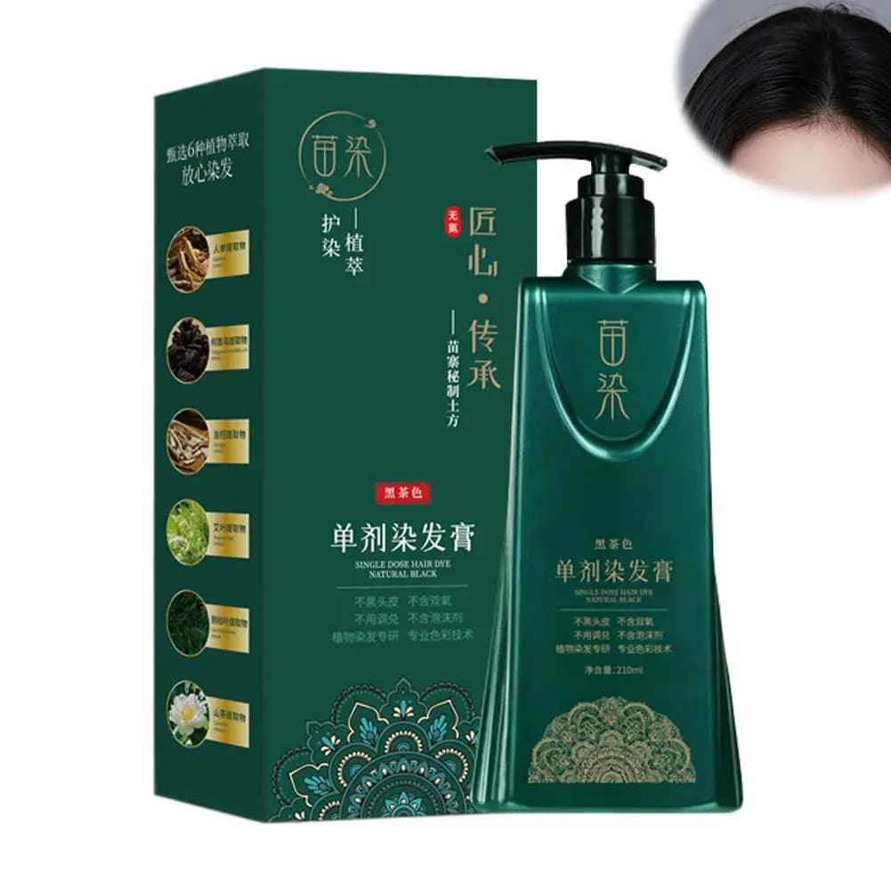Crème colorante pour cheveux à base d'extraits de plantes, sans ammoniaque, sans peroxyde, douce, no